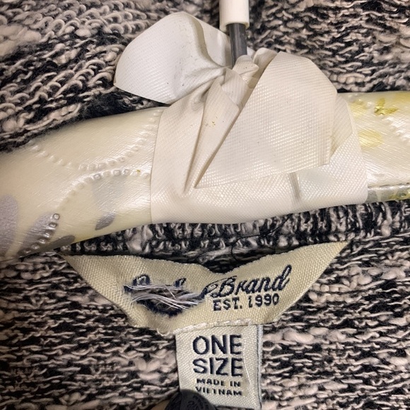 Lucky Brand Hooded Snap Front Jacquard poncho sweater south wester one size - Picture 4 of 5